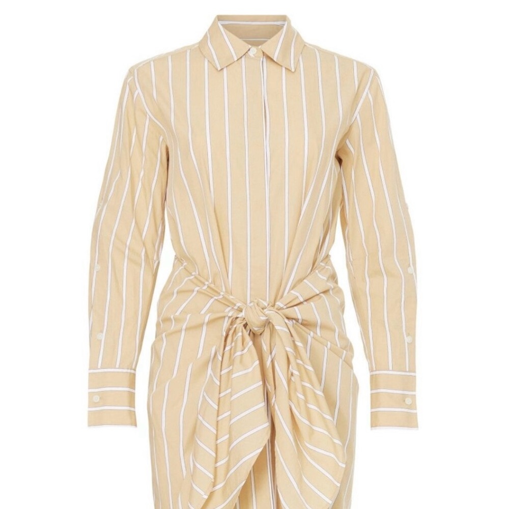 10 Crosby Derek Lam Beige Striped Mini Dress